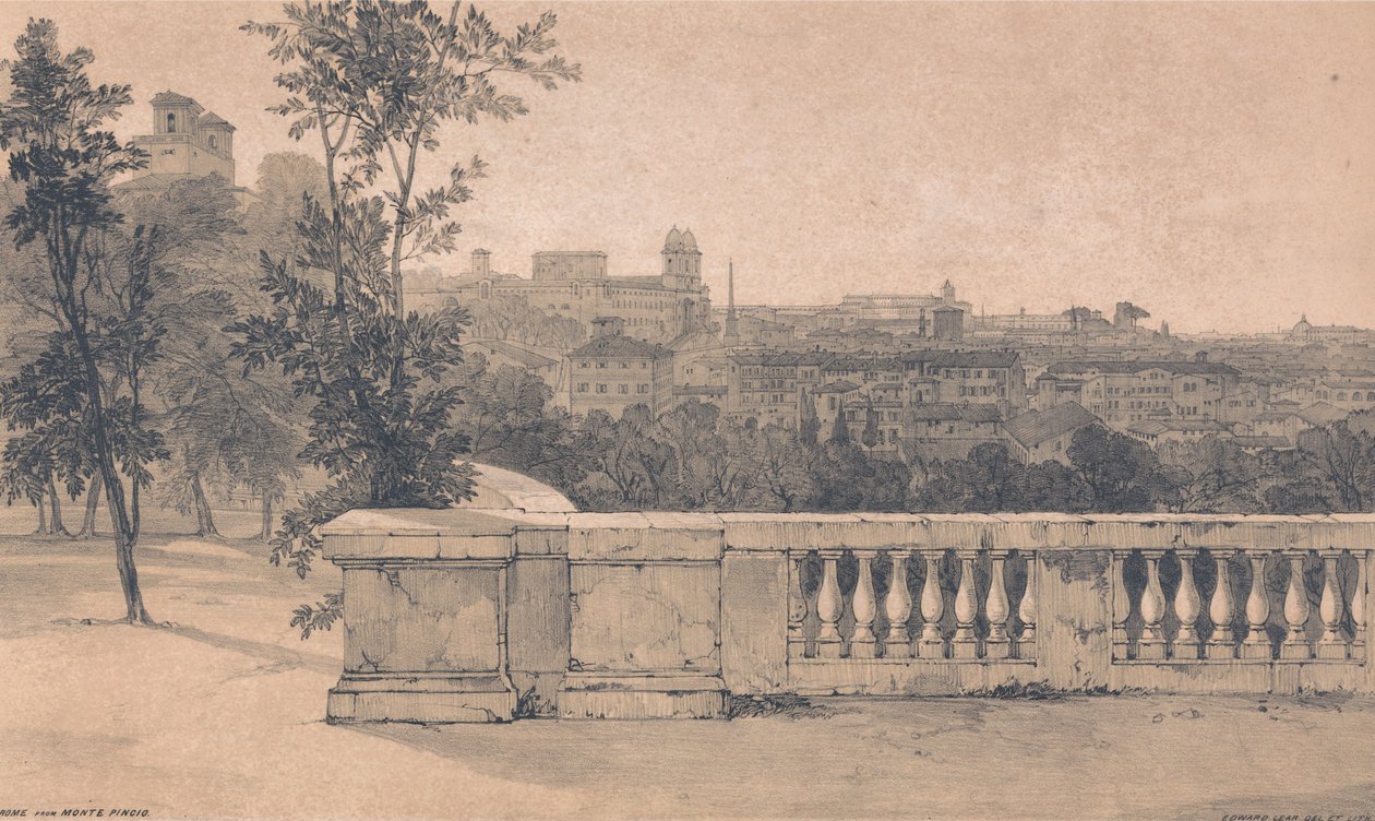 Rom sett från Monte Pincio av Edward Lear