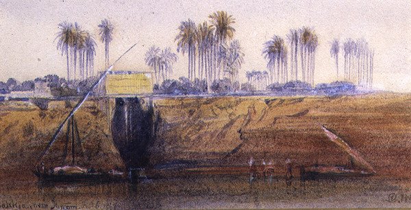 Sakkia, nära Ibreem, 6 februari 1865 av Edward Lear