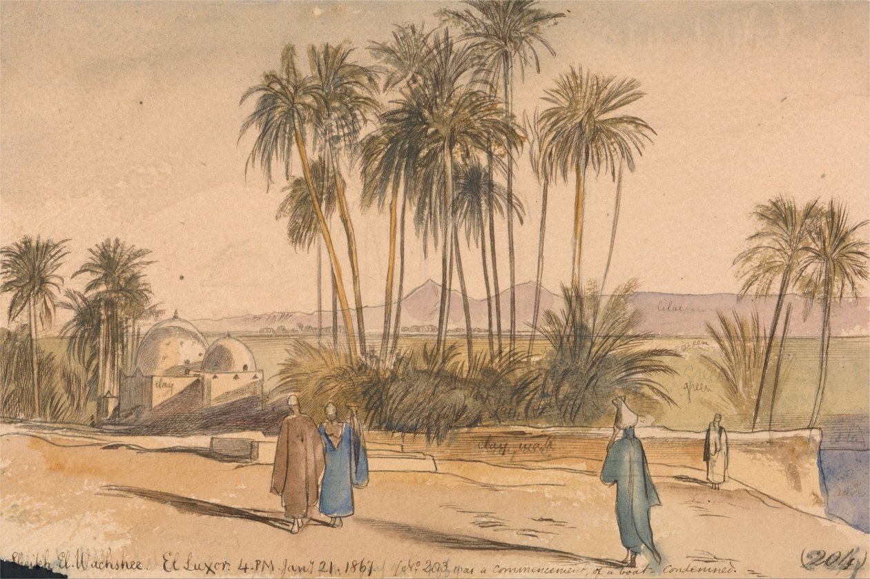 Sheikh El Wachshee, El Luxor av Edward Lear