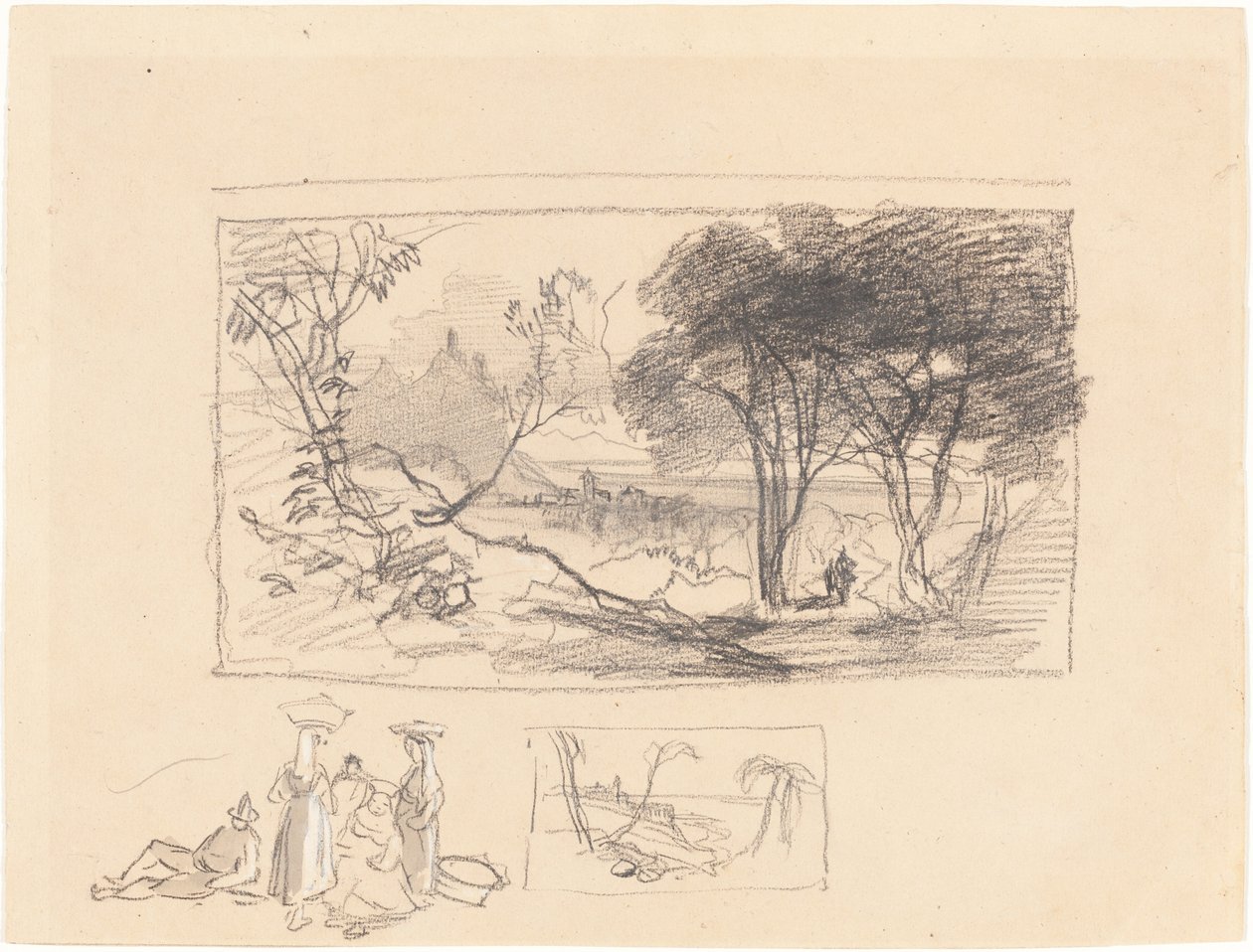 Skisser i Italien [recto] av Edward Lear