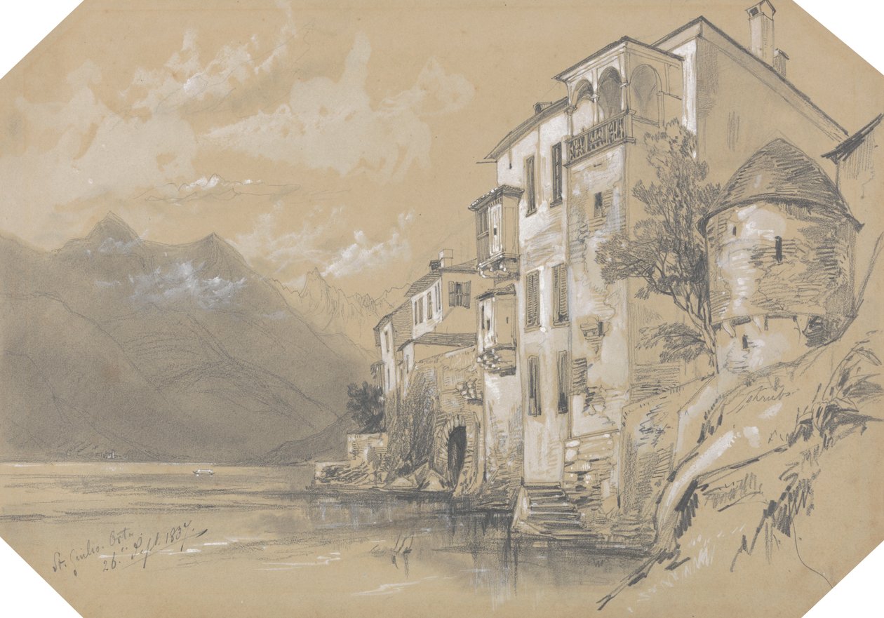 St. Giulio, Orta, 26 september 1837 av Edward Lear