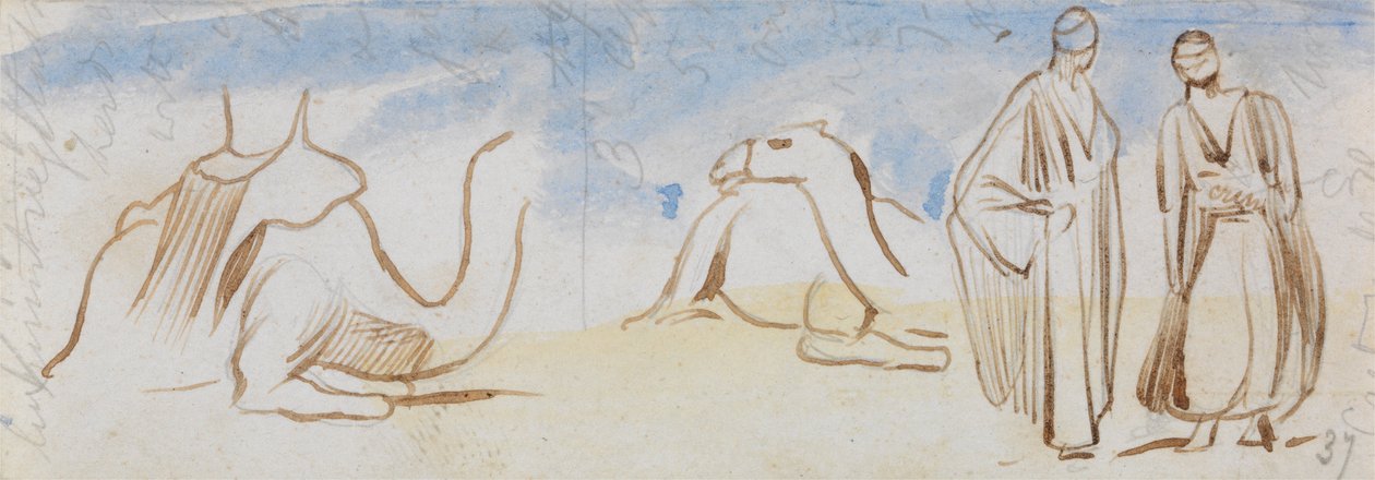 Studier av kameler och egyptiska män av Edward Lear
