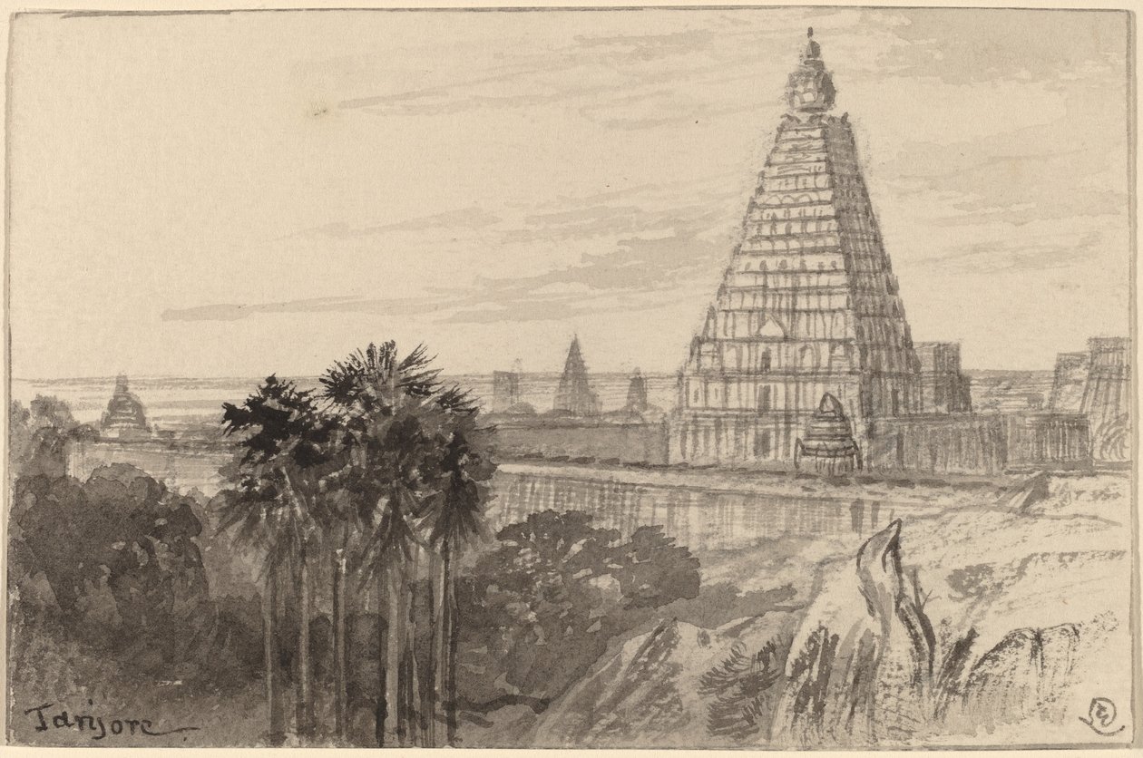 Tanjore, Indien av Edward Lear