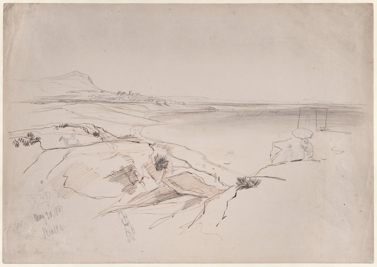 Utsikt över Sciacca, Sicilien av Edward Lear