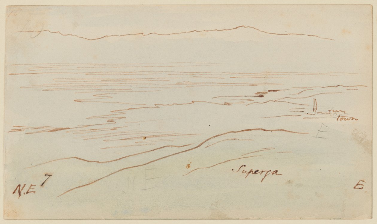 Utsikt över Turin med Superga av Edward Lear