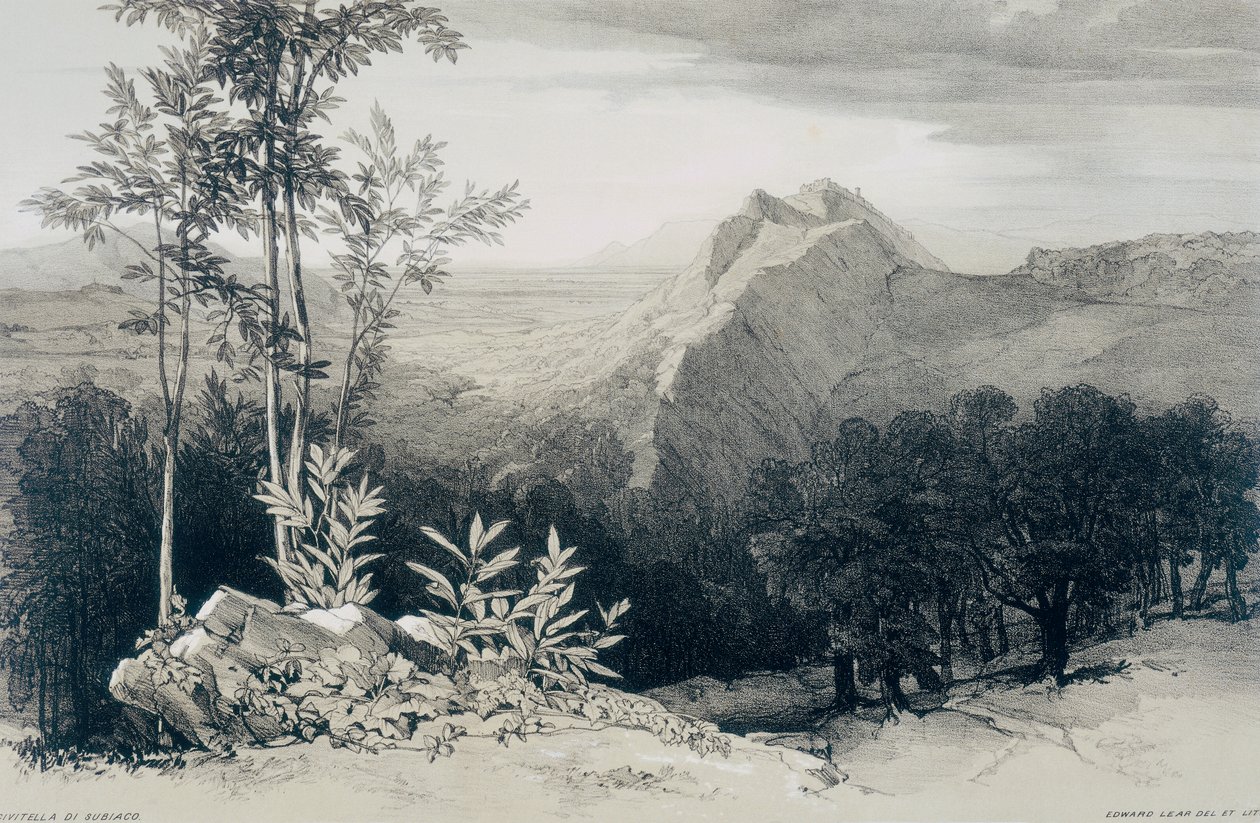 Utsikter i Rom och dess omnejd: Civitella di Subiaco av Edward Lear