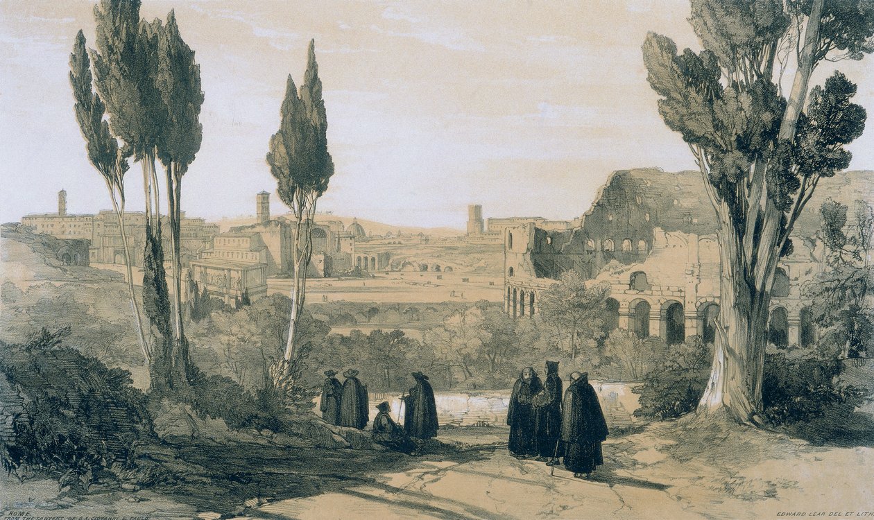 Utsikter i Rom och dess omgivningar: Rom från Convento of Ss. Giovanni och Paolo av Edward Lear