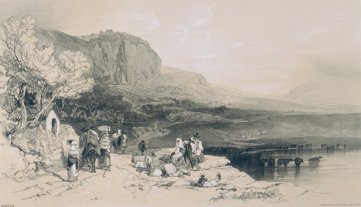 Utsikt i Rom och dess omgivningar: utsikt över Norba av Edward Lear