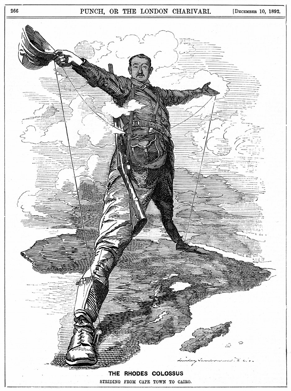 Cecil John Rhodes, från "Punch av Edward Linley (after) Sambourne