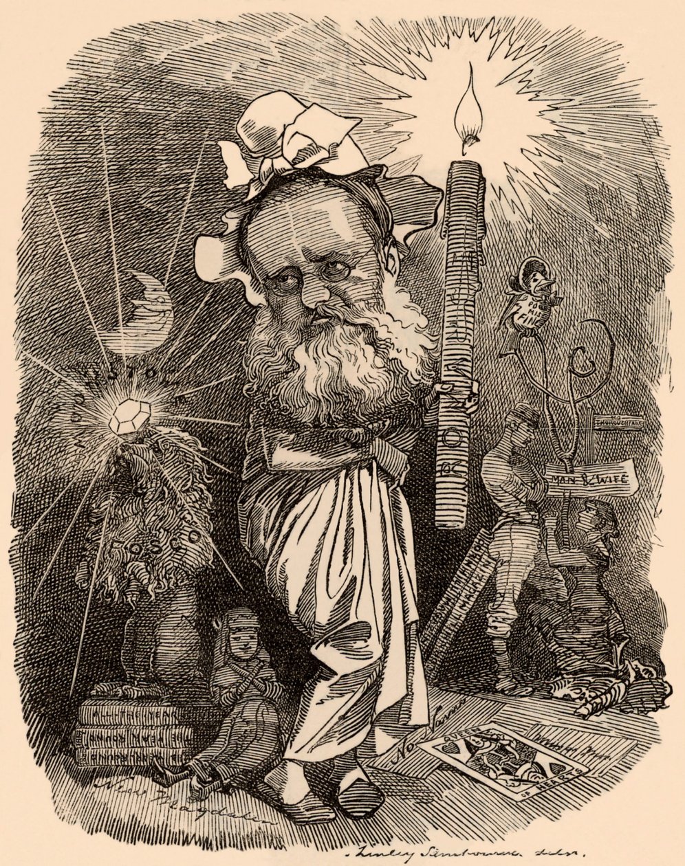 Tecknad film av Wilkie Collins (1824-1889) författare av Edward Linley Sambourne