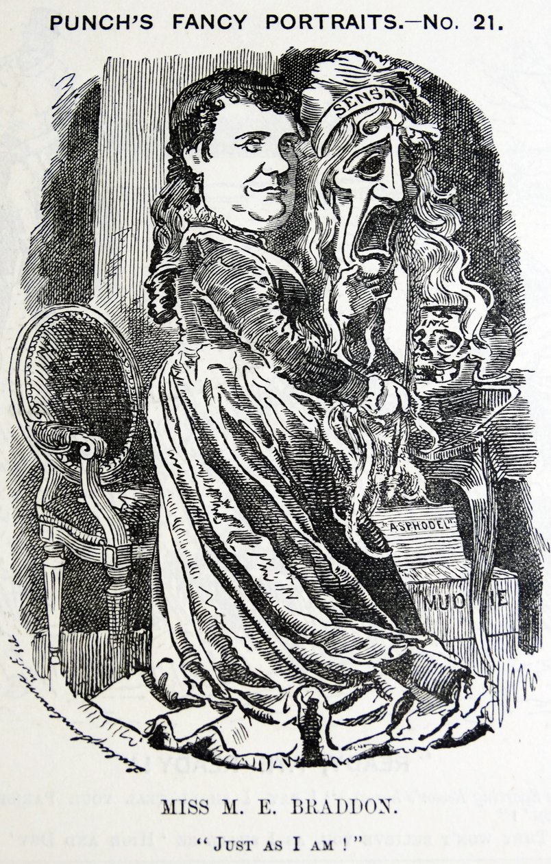 Illustrerat porträtt av Mary Elizabeth Braddon (Maxwell) av Edward Linley Sambourne