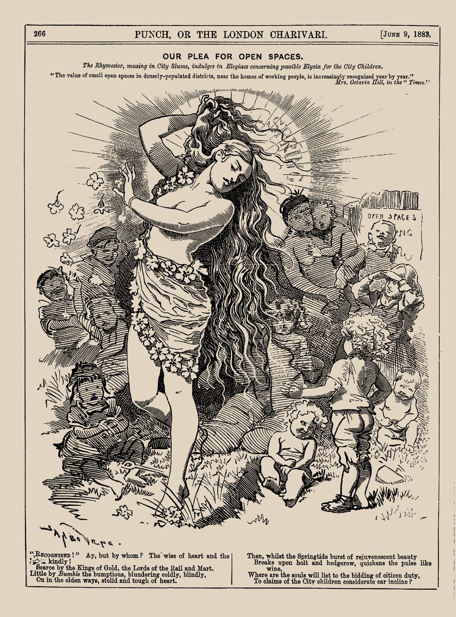 Vår vädjan om öppna ytor. Punch, juni 1883, 1883. av Edward Linley Sambourne