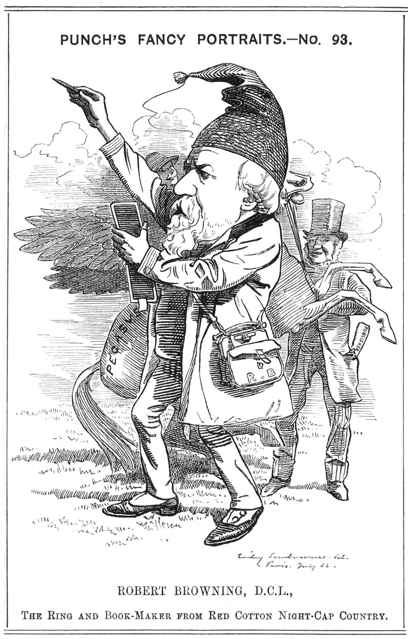 Robert Browning, engelsk poet och dramatiker, 1882 av Edward Linley Sambourne