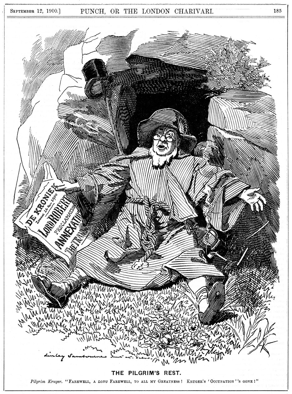 The Pilgrims Rest, karikatyr av Paul Kruger, sydafrikansk politiker, 1900 av Edward Linley Sambourne