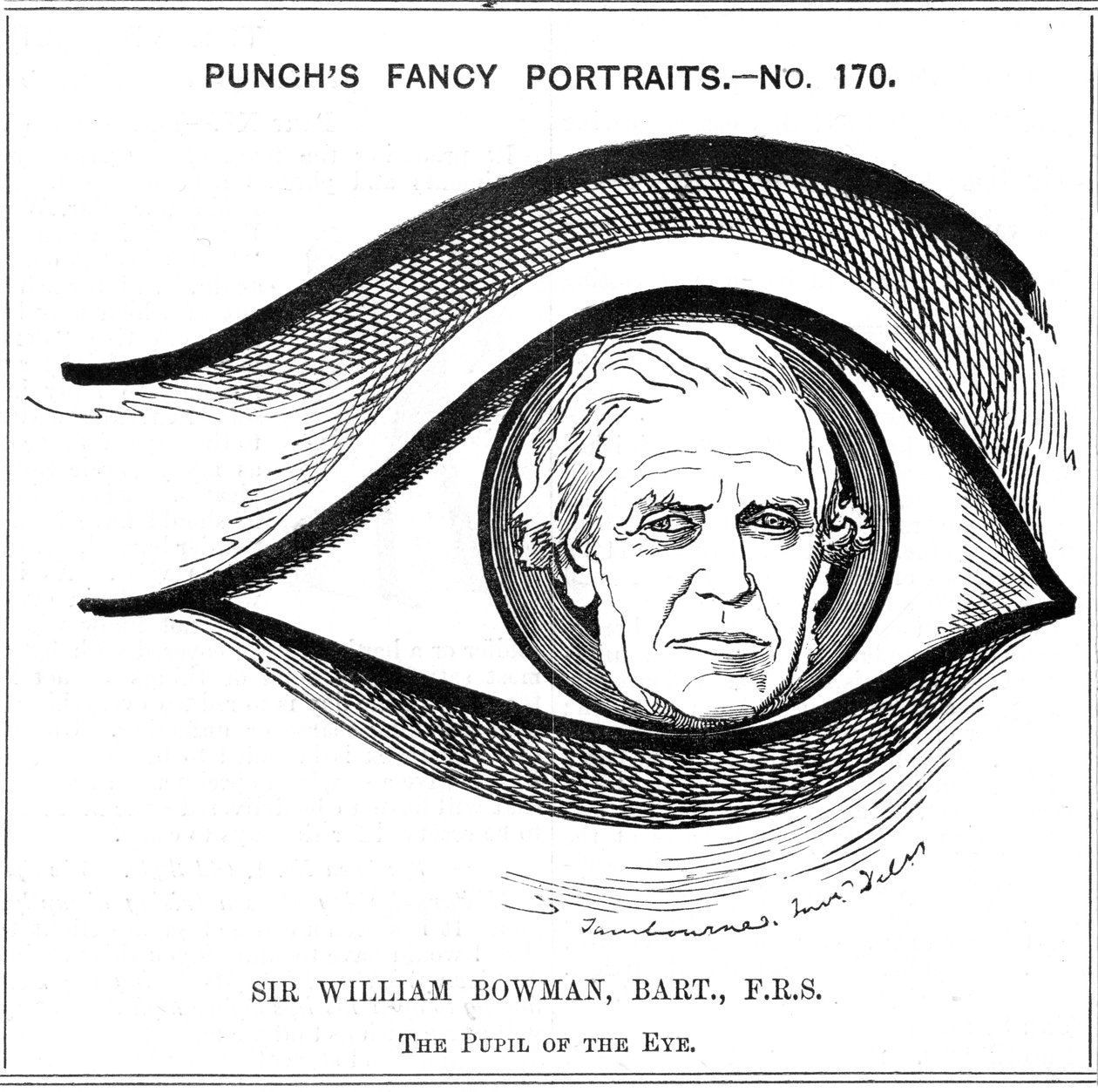 William Bowman, engelsk anatom, kirurg och ögonläkare, 1884 av Edward Linley Sambourne
