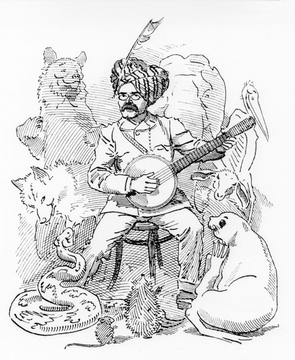 illustration för Sambourne-tecknad film från Punch, Rudyard Kipling (ritning) av Edward Linley Sambourne