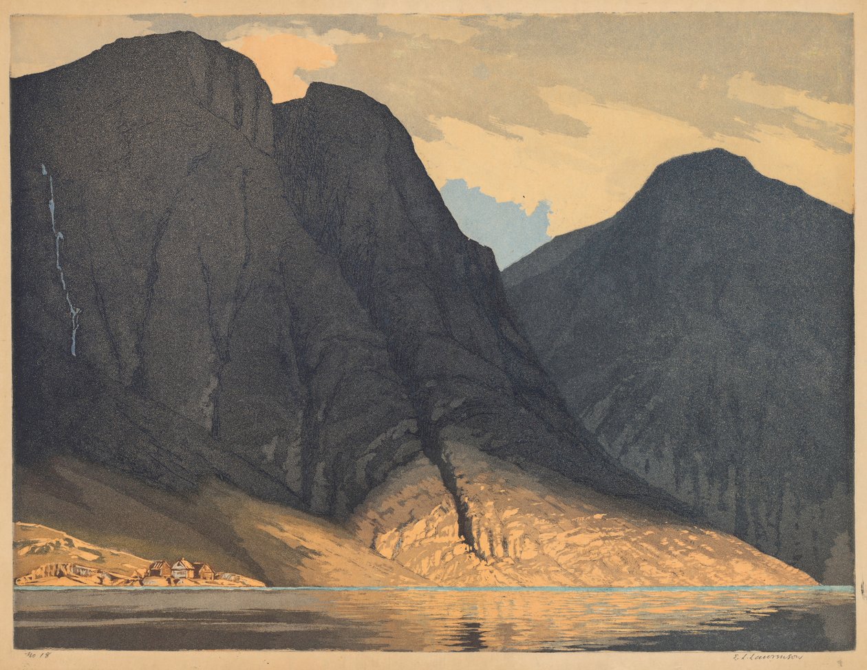 [bergsvy med vatten]. av Edward Louis Laurenson