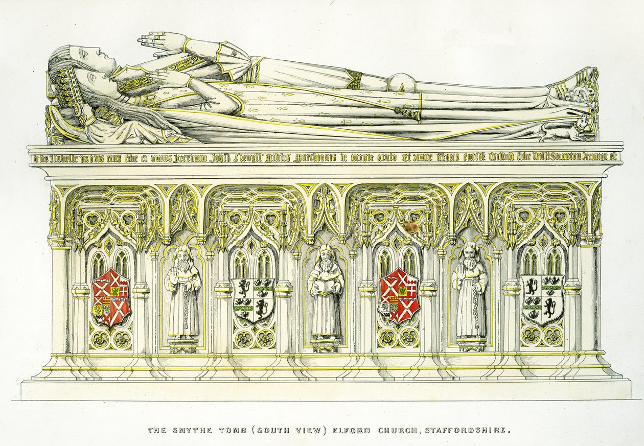 Lady Isabel Neville och hennes andra make, Sir William Smythe, från Smythe Tomb, St. Peter