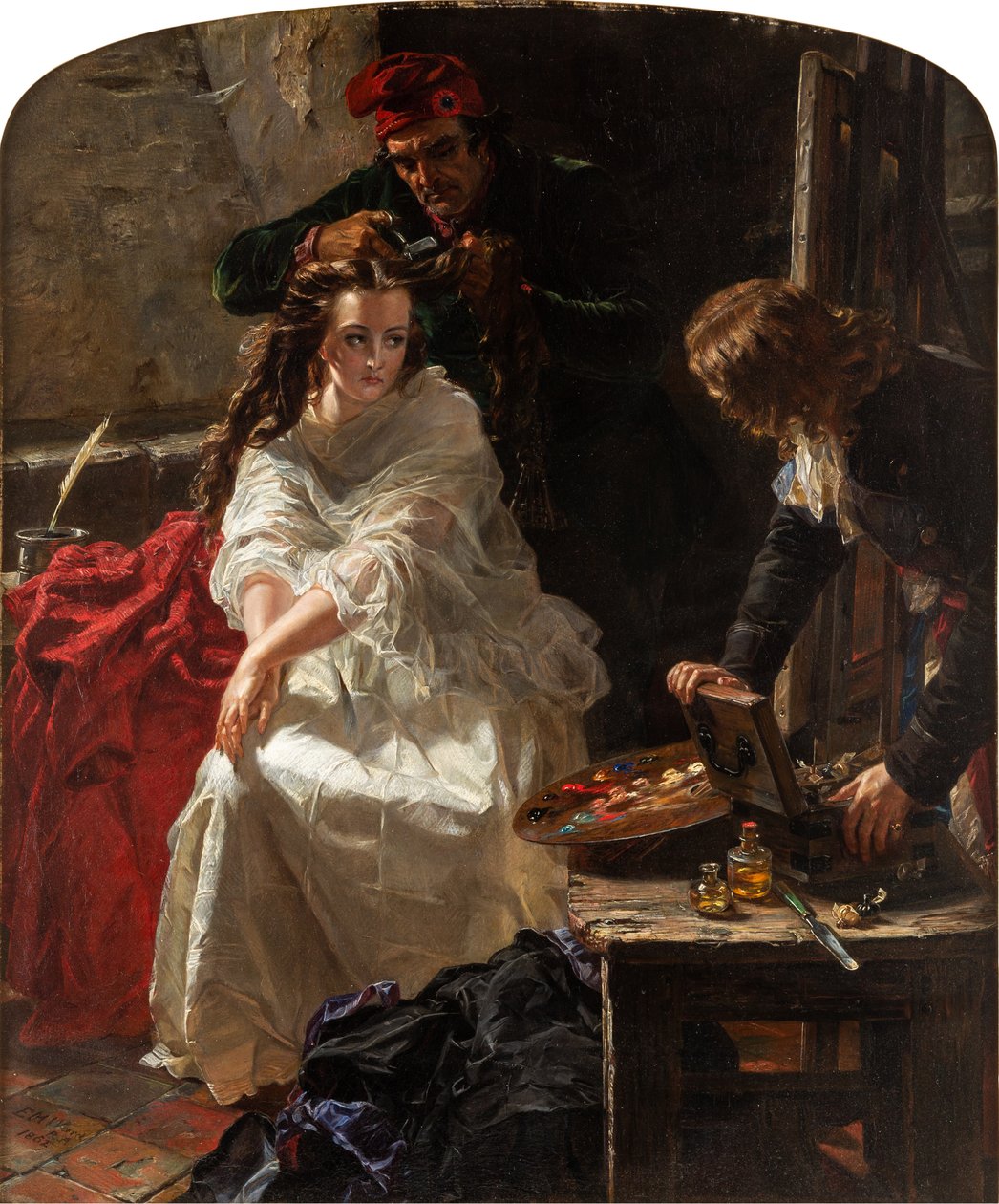 Charlotte Corday i Conciergeriets fängelse, 1862. av Edward Matthew Ward