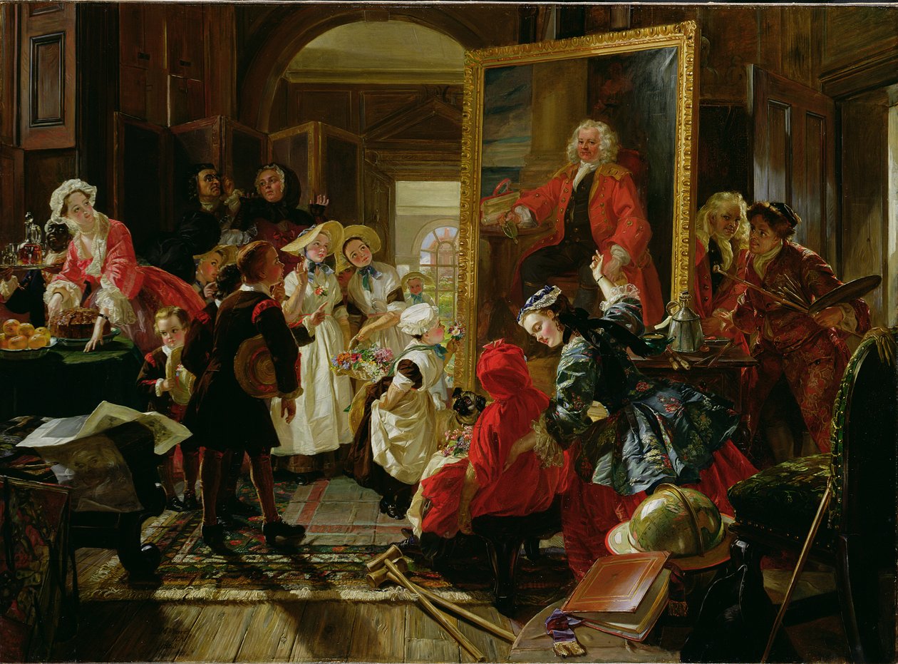 Hogarths ateljé 1739 (olja på duk) av Edward Matthew Ward