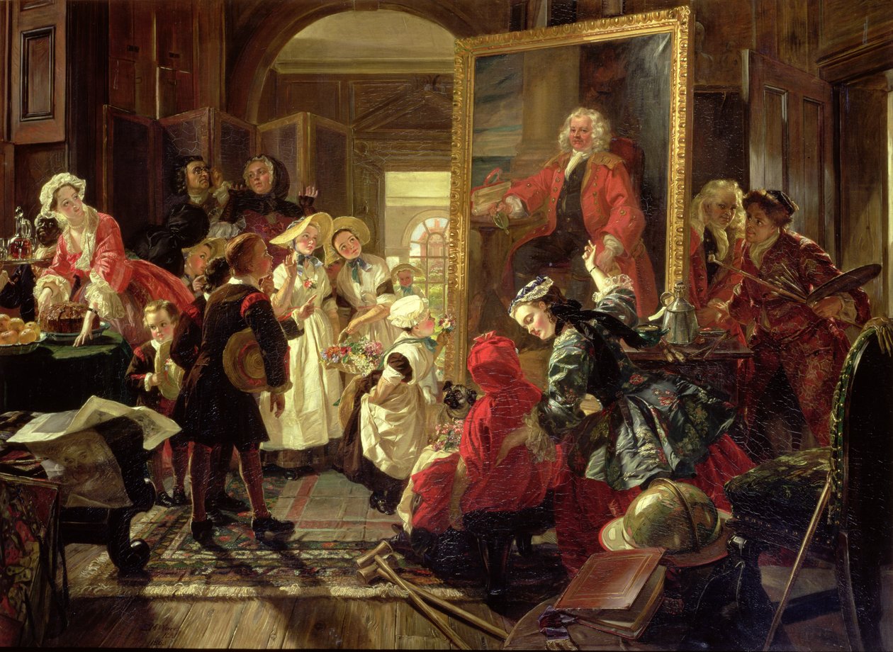 Hogarths ateljé år 1739 av Edward Matthew Ward