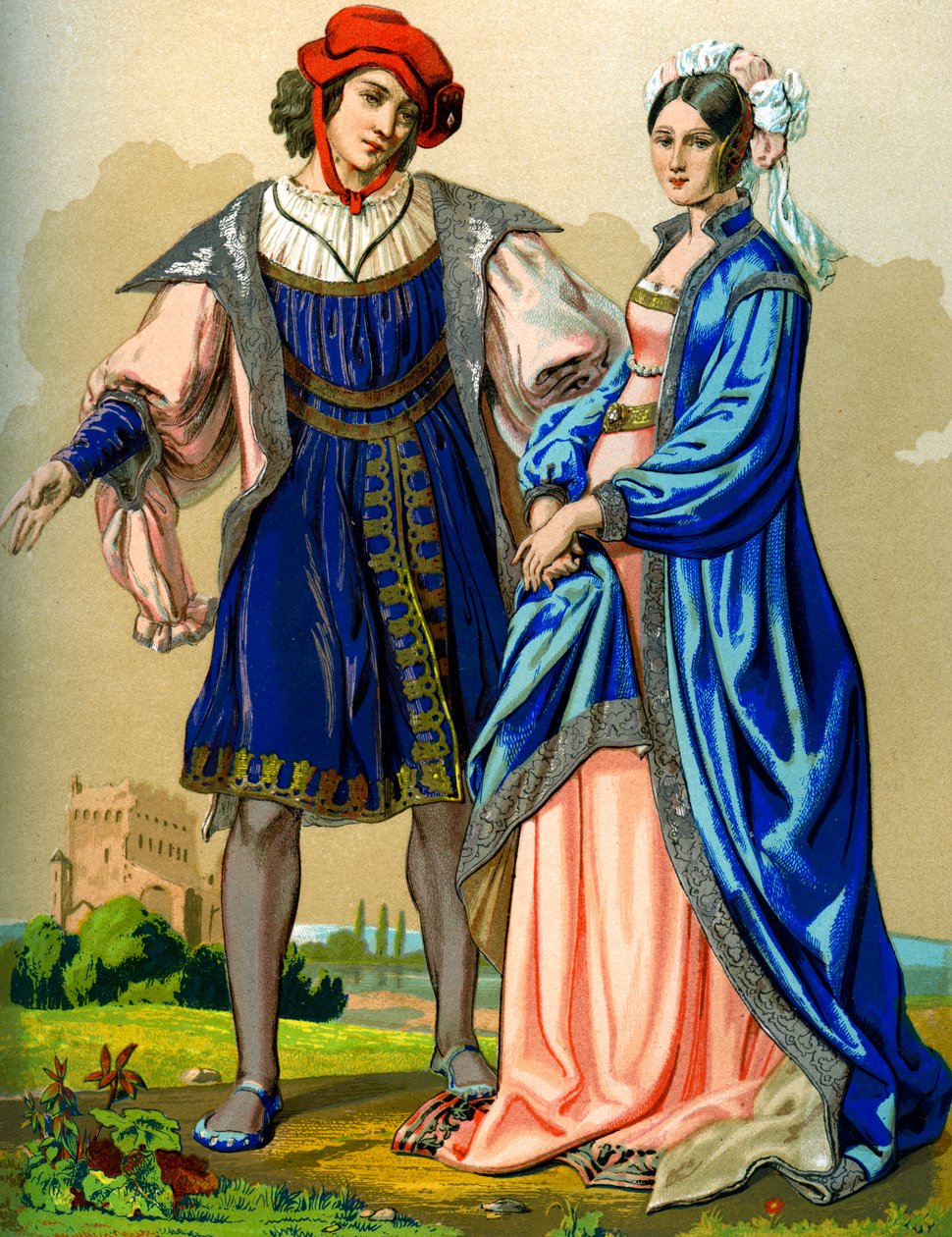 Ett adligt franskt par i slutet av 1400-talet 1849. av Edward May
