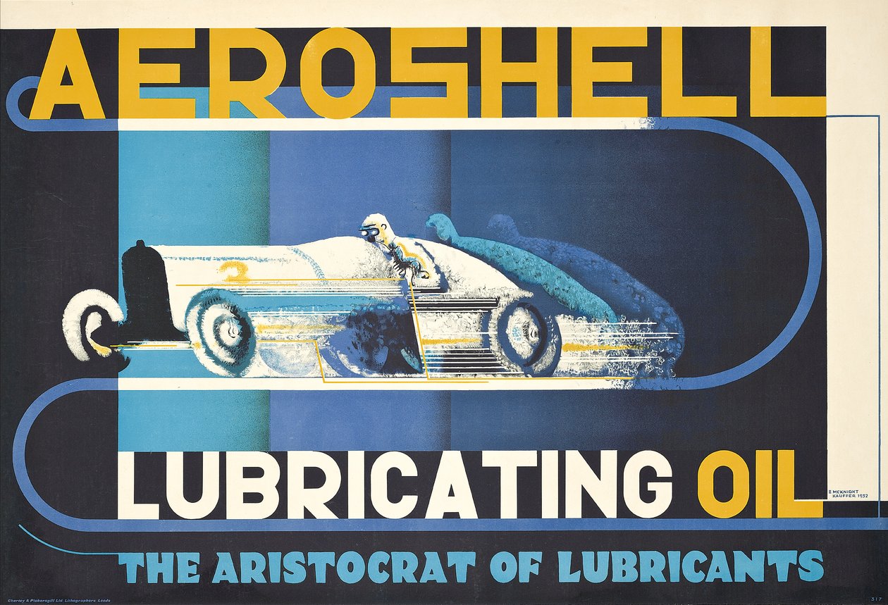 Affisch med reklam för Aeroshell smörjolja av Edward McKnight Kauffer