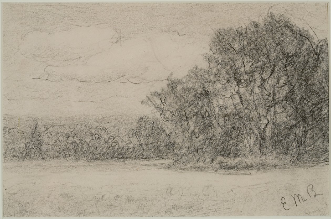 Landskap (#1) c. 1880-talet (grafit på papper) av Edward Mitchell Bannister