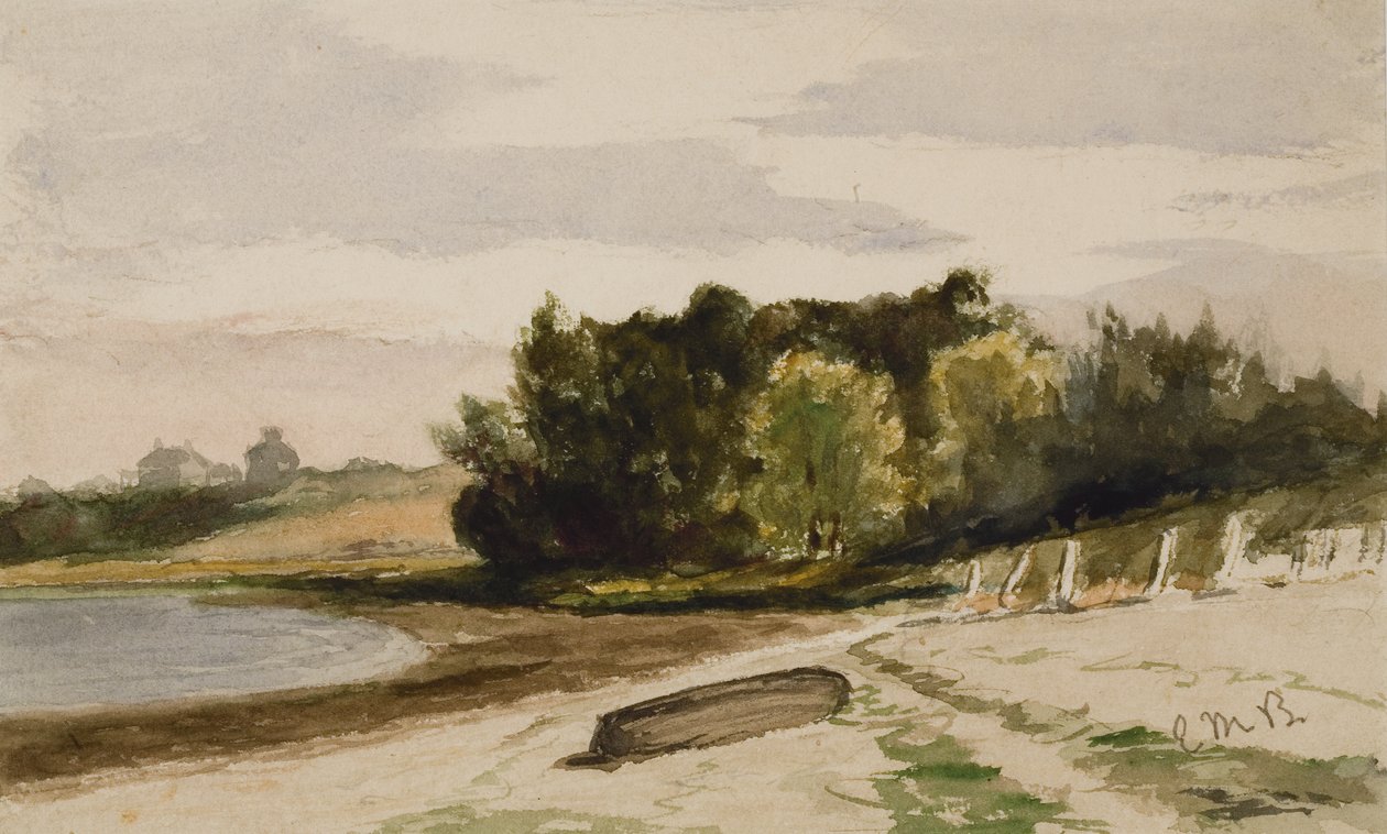 Landskap med stock on the Beach (#40), ca. 1880 (akvarell på papper) av Edward Mitchell Bannister