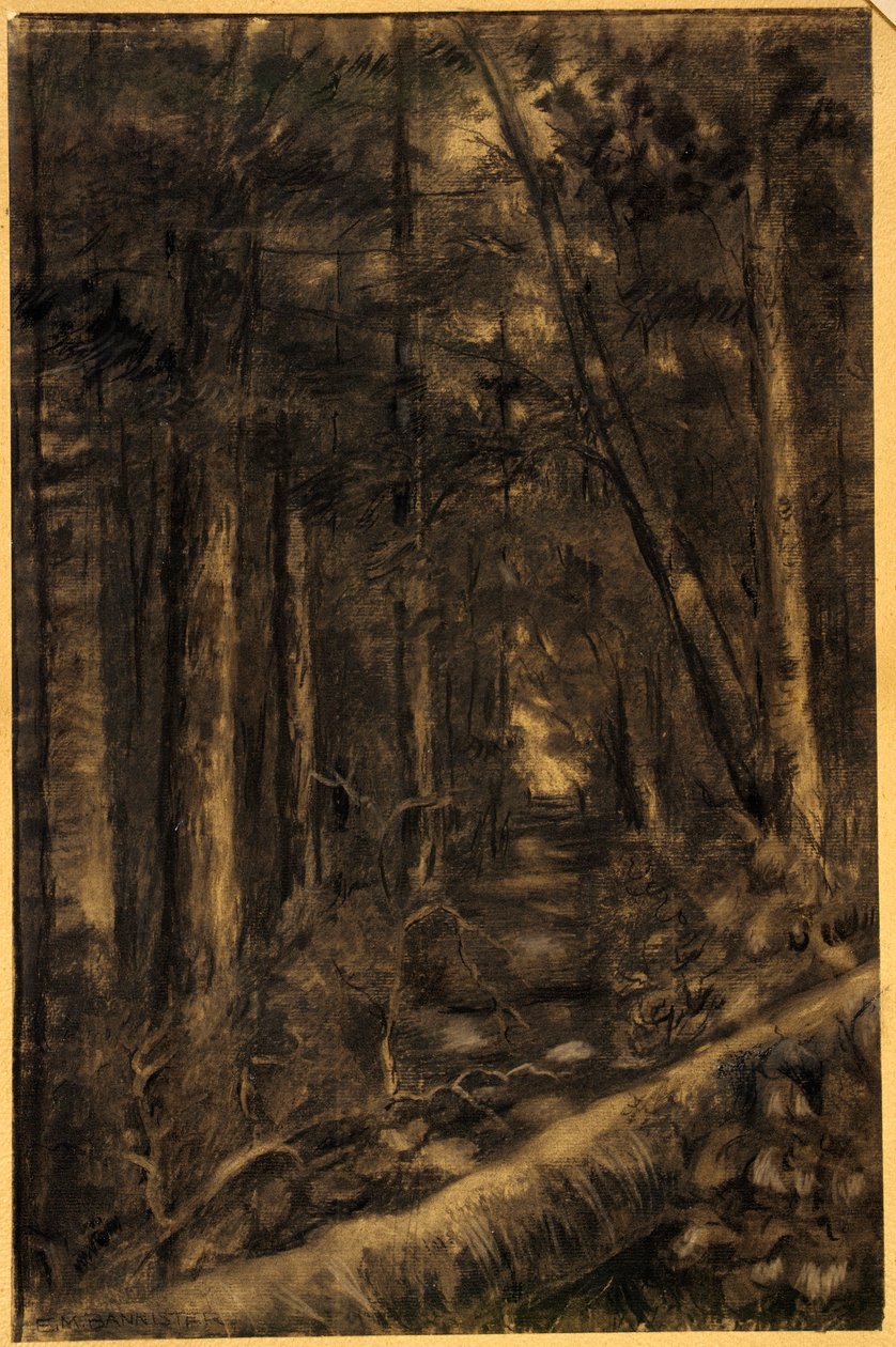 Landskap med stig genom skog av Edward Mitchell Bannister