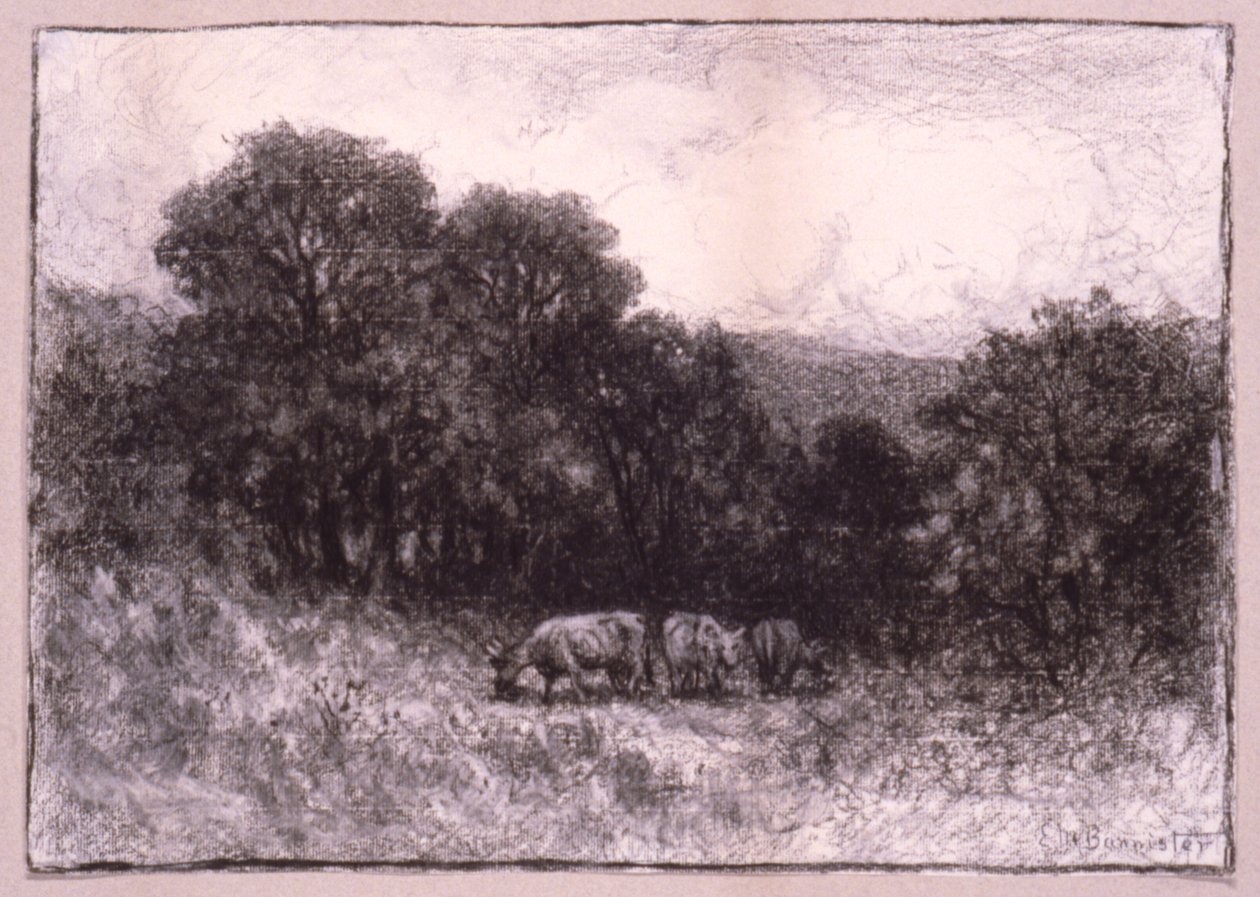 Landskap med tre kor av Edward Mitchell Bannister