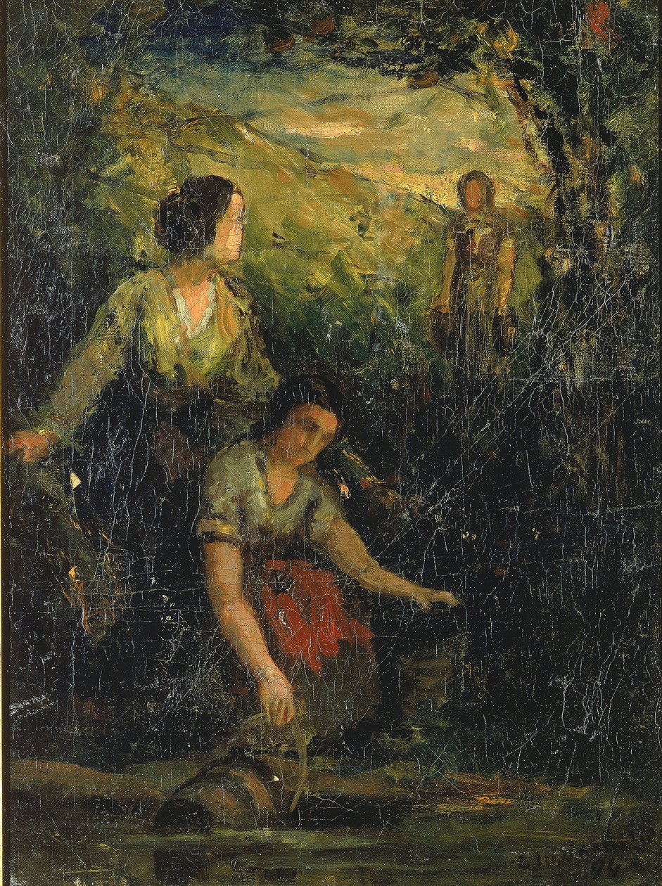The Drinking Pool (tre kvinnor vid vatten) av Edward Mitchell Bannister