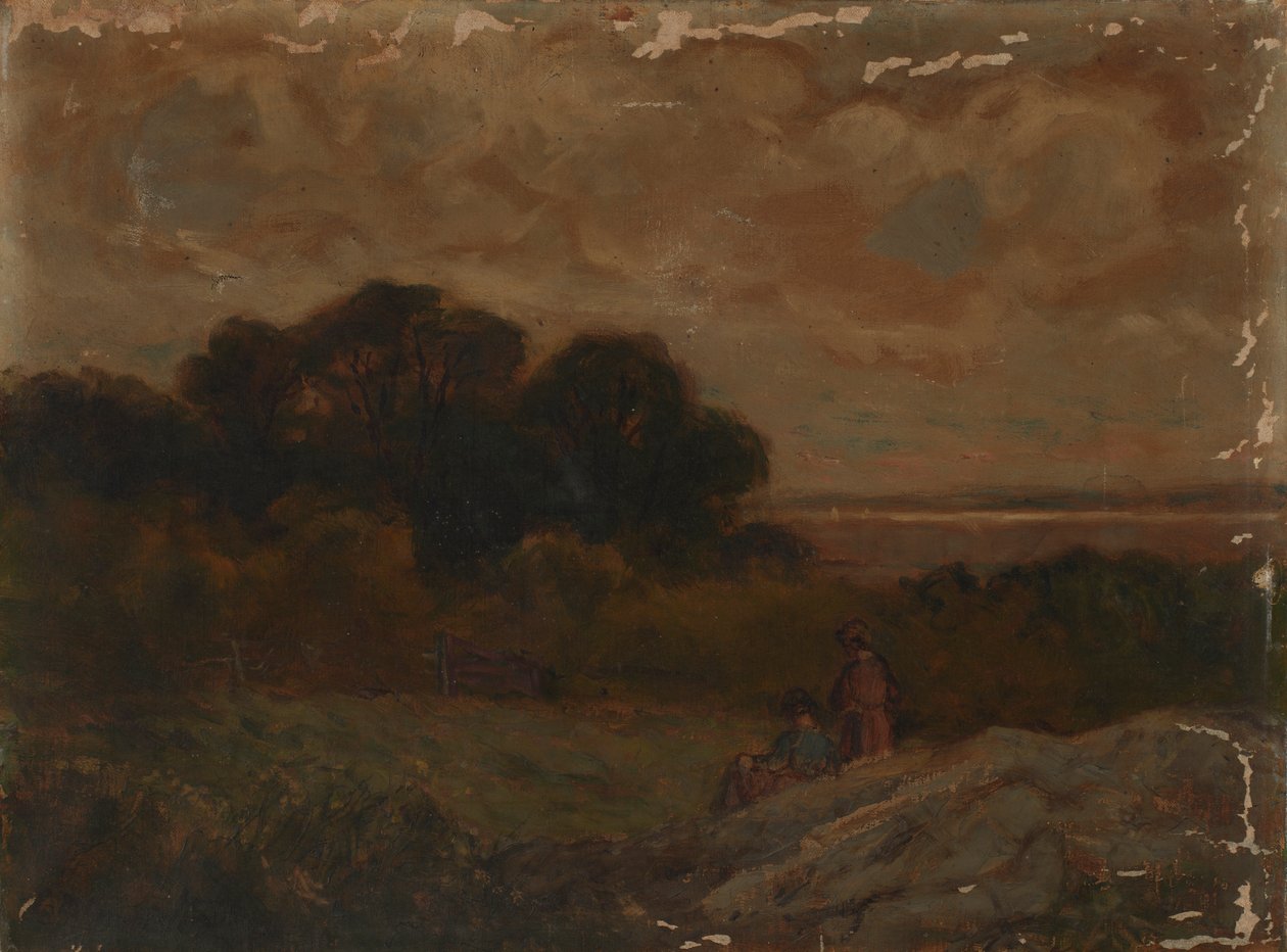 Utan titel (Landskap med två kvinnor liggande på stenar) av Edward Mitchell Bannister