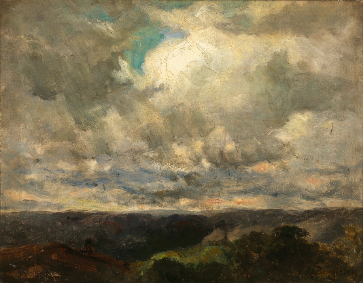Utan titel (landskap, molnig himmel) av Edward Mitchell Bannister