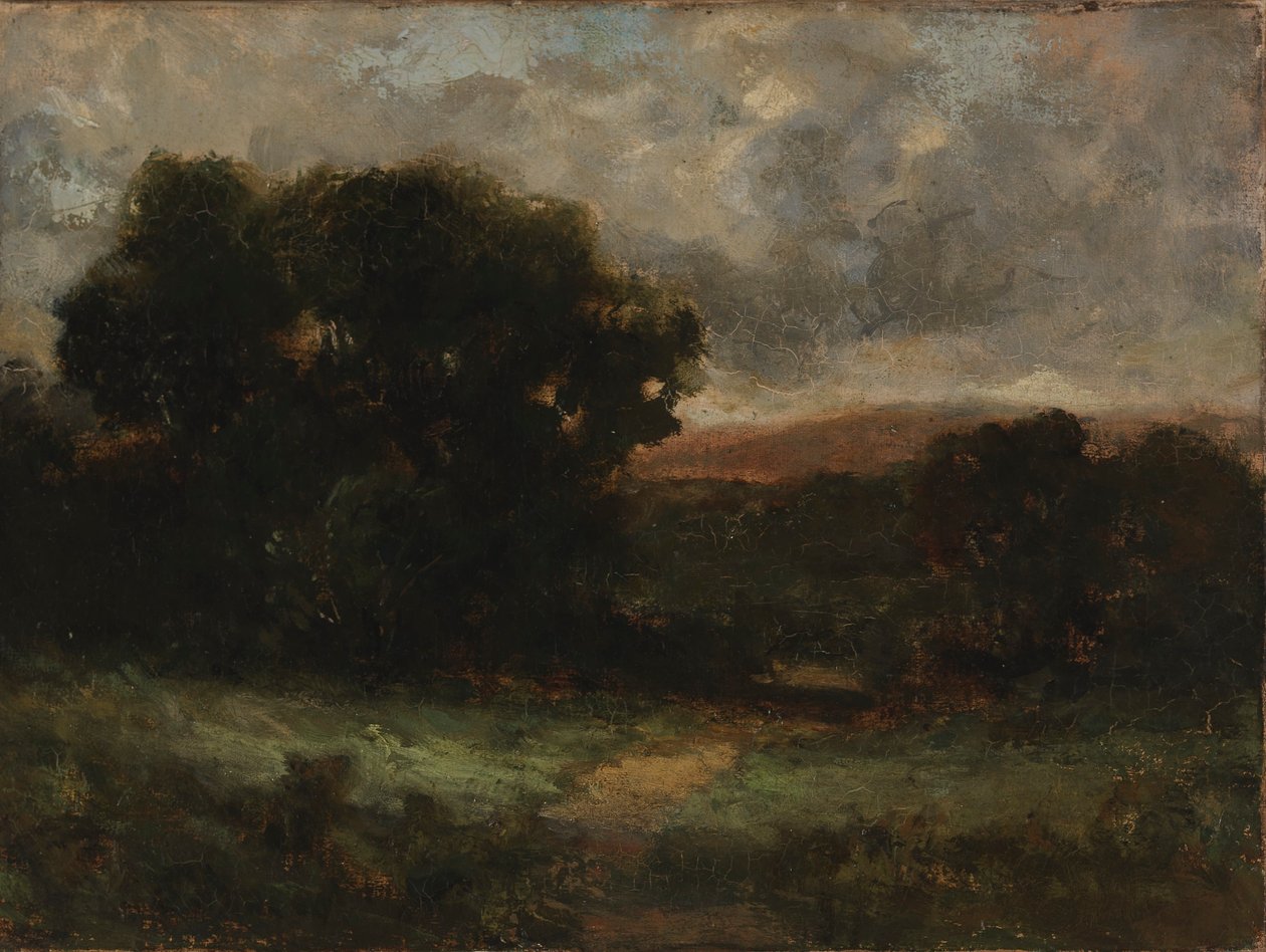 Utan titel (landskap med äng och träd) av Edward Mitchell Bannister