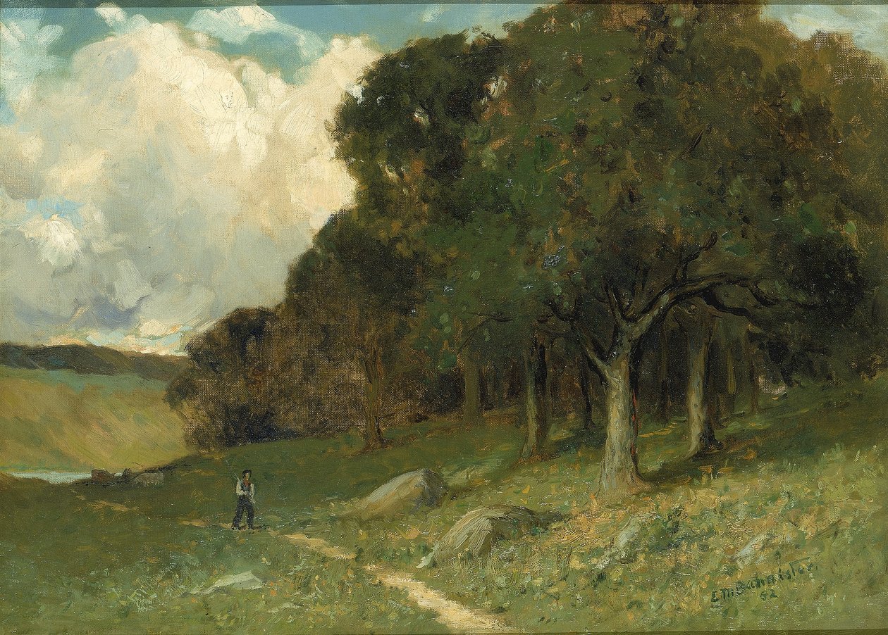 Utan titel (man på stig med träd i bakgrunden) av Edward Mitchell Bannister
