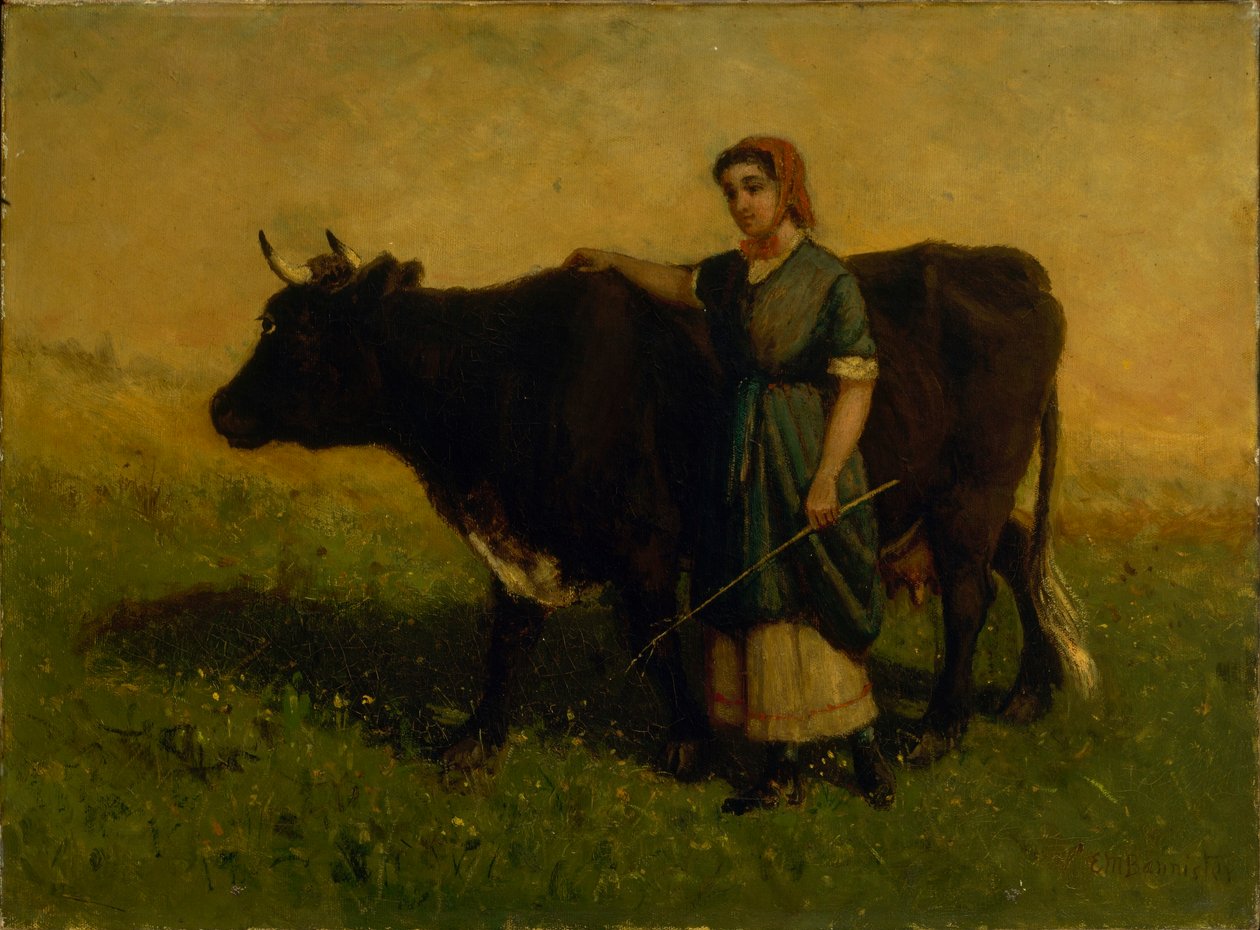 Utan titel (kvinna som går med ko) av Edward Mitchell Bannister