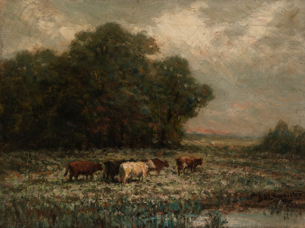 Namnlöst landskap med boskapsbete, 1897. av Edward Mitchell Bannister