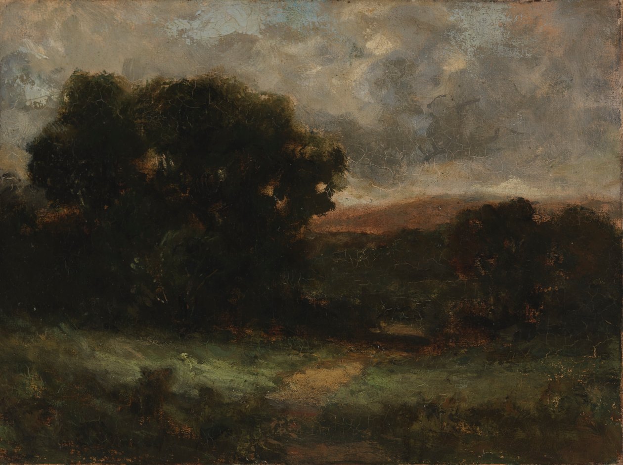 Namnlöst landskap med äng och träd, n.d. av Edward Mitchell Bannister