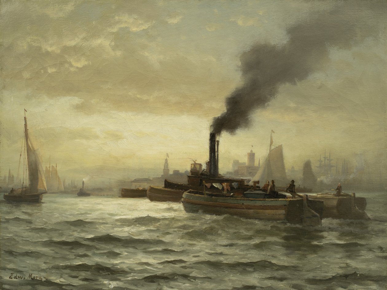 New Yorks hamn, New York, 1880 av Edward Moran