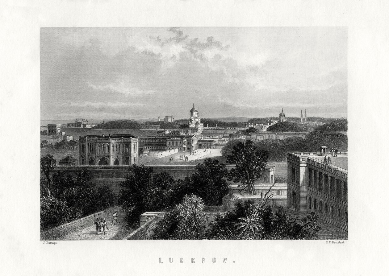 Lucknow, huvudstad i delstaten Uttar Pradesh, Indien, 1800-talet av Edward Paxman Brandard