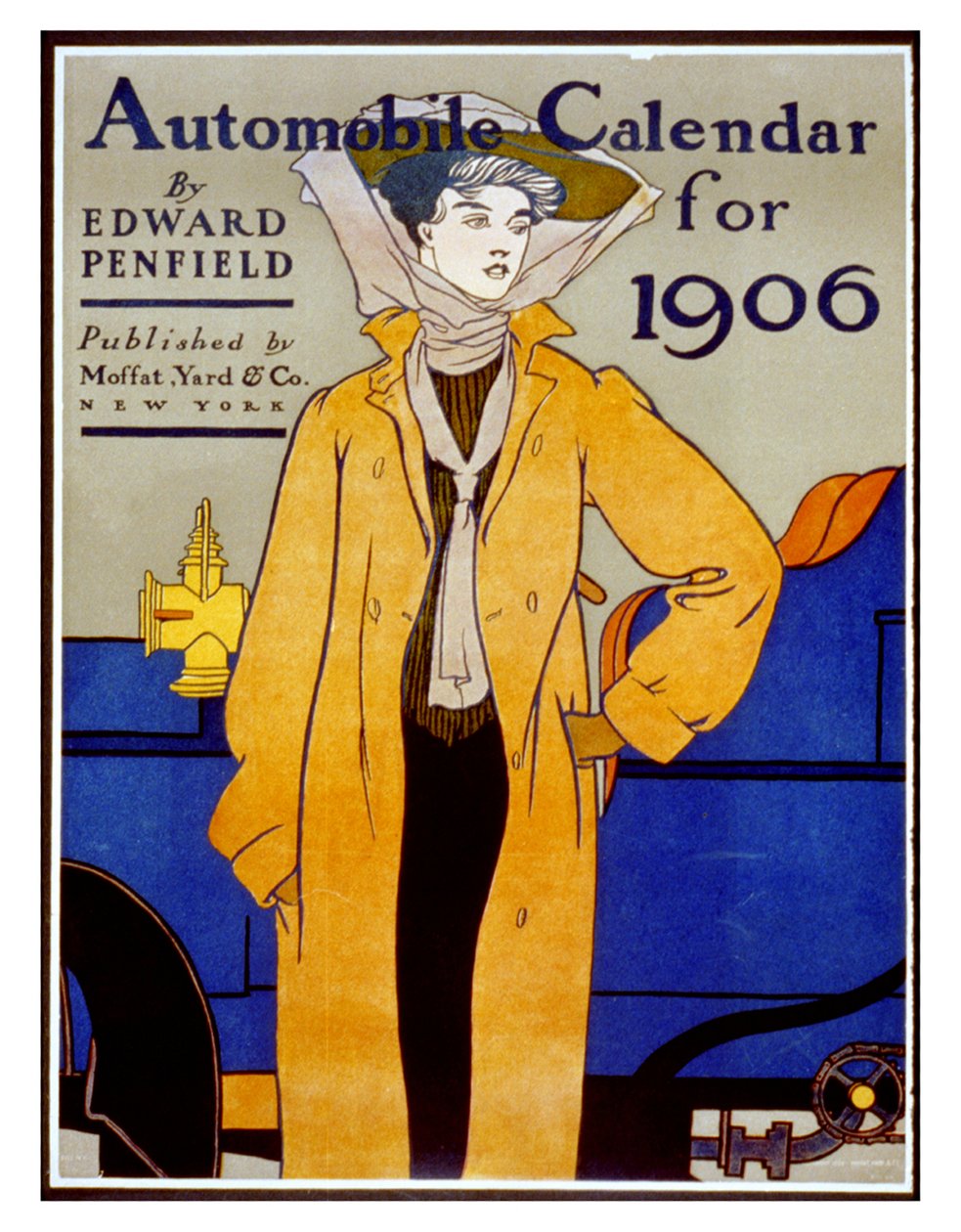 Bilkalender för 1906 (litografi) av Edward Penfield