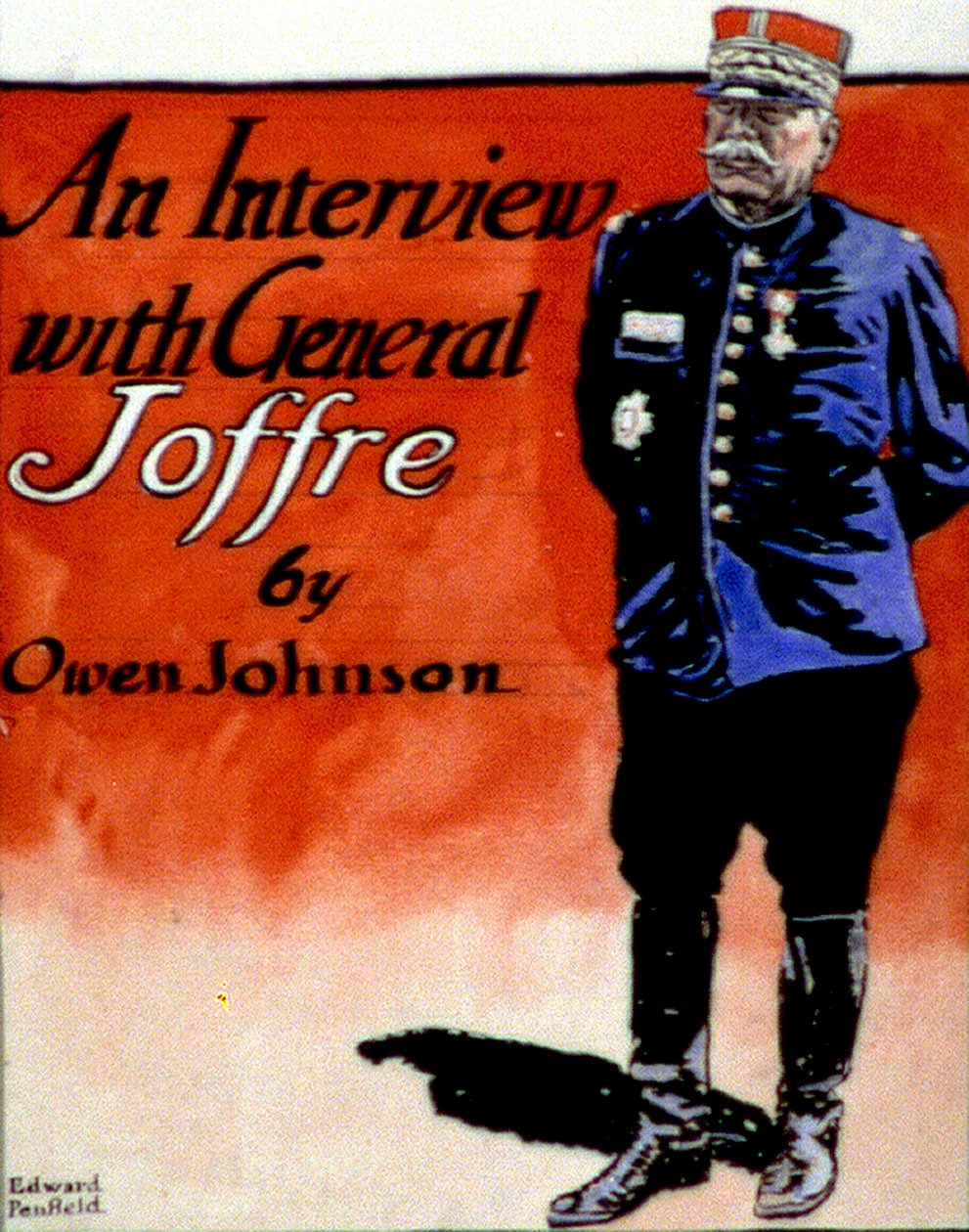 General Joffre (1852-1931), fransk militärbefälhavare. Edward Penfield (1866-1925) amerikansk konstnär och illustratör. Omslag till tidningen "Collier