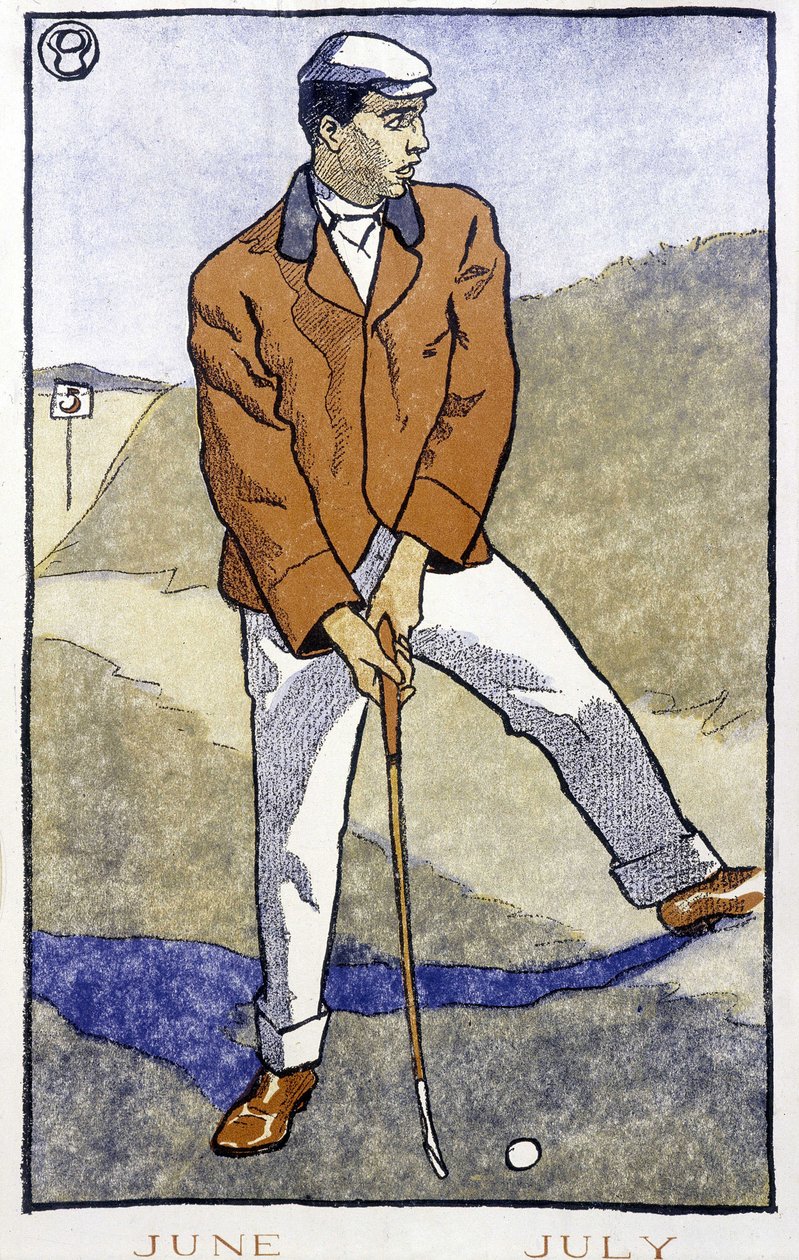 Golfspelare - i "" Golfkalender"" av Edward Penfield av Edward Penfield