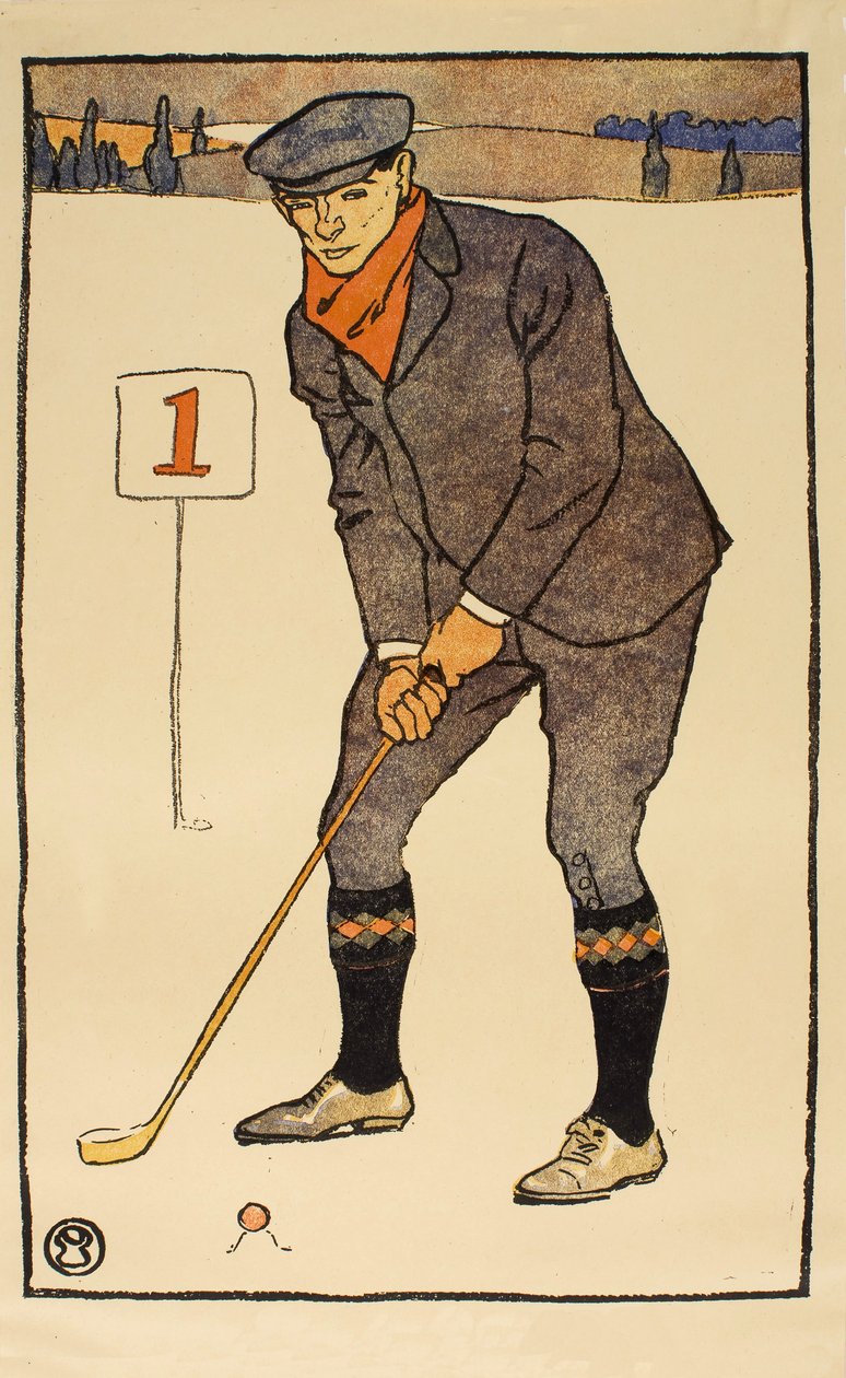 Januari specificerar från 1931 golfkalender, pub. 1931 av Edward Penfield