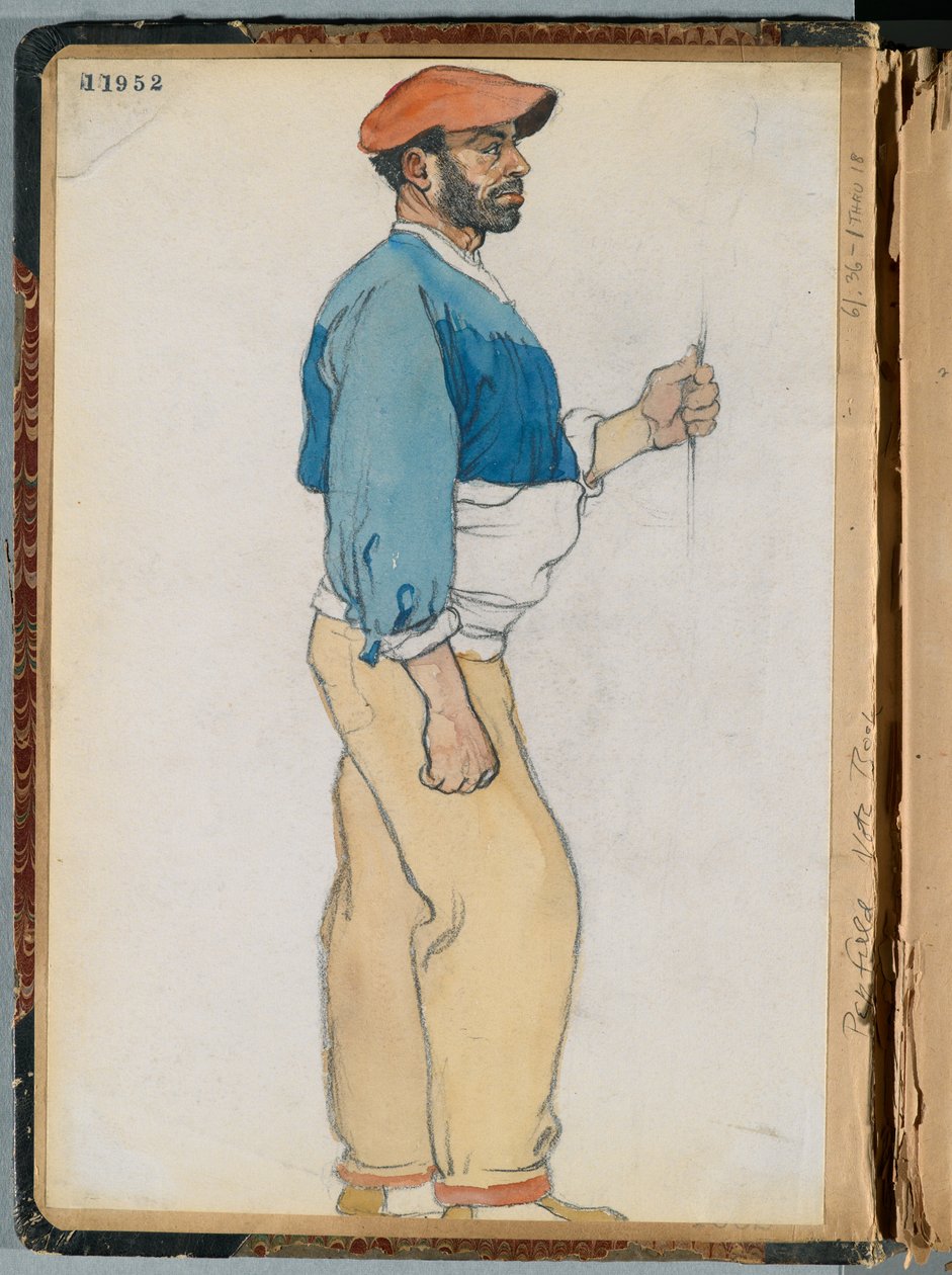 Skiss av en spansk man, 1906 (wc & grafit på papper) av Edward Penfield