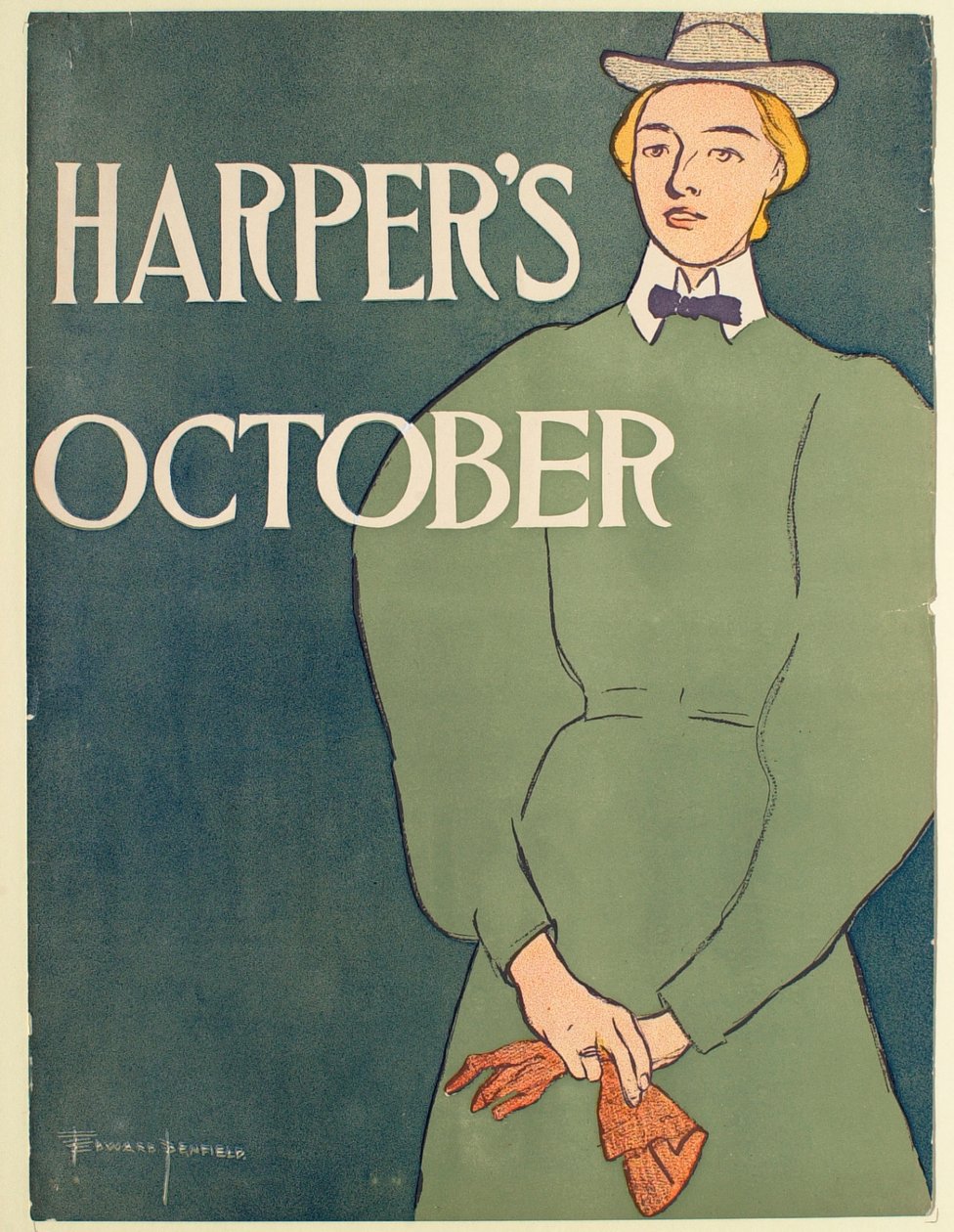 Kvinna i grön klänning, oktober, Harper
