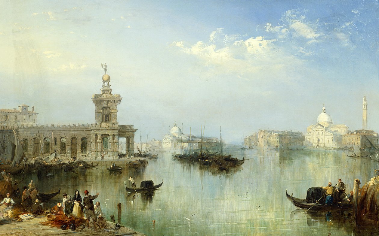 En utsikt över Venedig (olja på duk) av Edward Pritchett