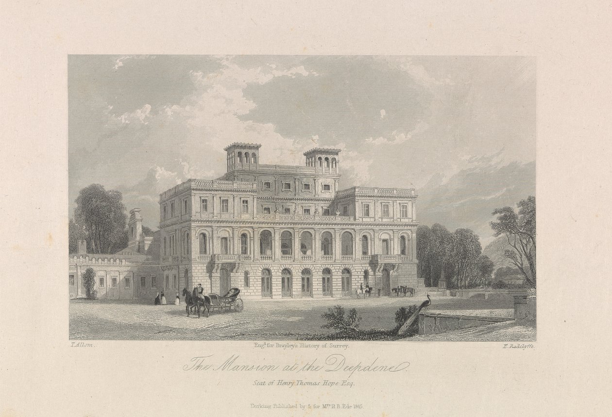 The Mansion at the Deepdene. Säte för Henry Thomas Hope, Esq. av Edward Radclyffe