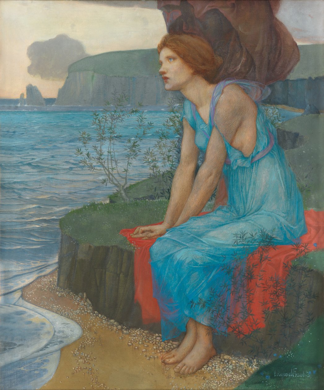 Ariadne på ön Naxos (tempera på duk) av Edward Reginald Frampton